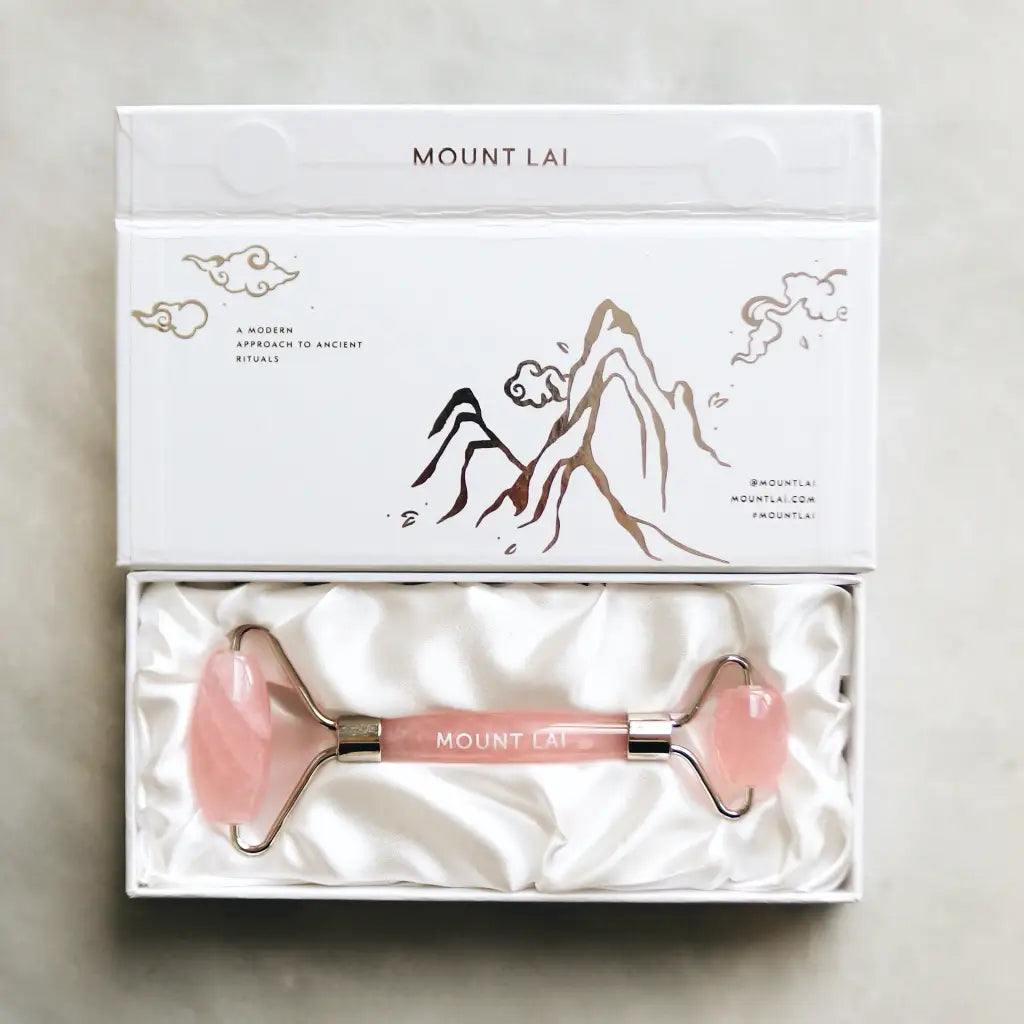 Rose Quartz De-Puffing Facial Roller-Skincare Tool-MOUNT LAI-The-Skincare-district